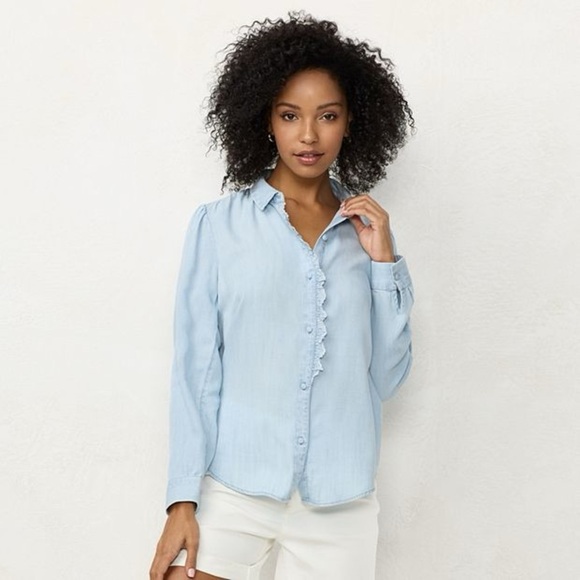NWT Lauren Conrad Button Down Shirt - Picture 1 of 8